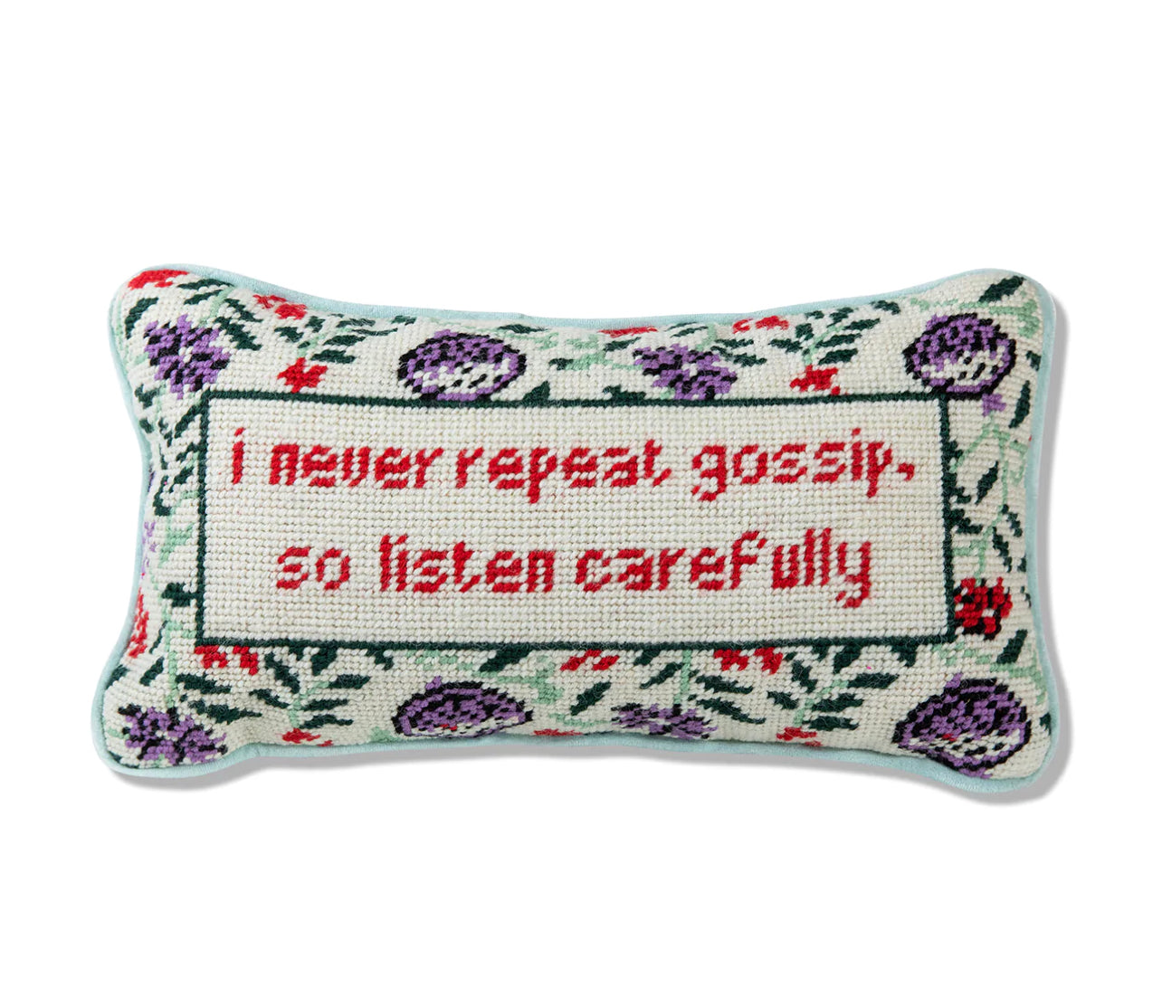Gossip Needlepoint Pillow