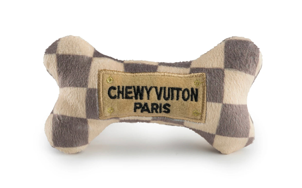 Chewy Vuiton Checker Bone Toys