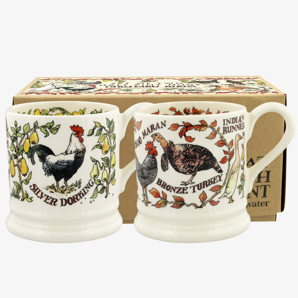 Emma Bridgewater Farmyard Boxed Set Of Two Half Pint Mugs