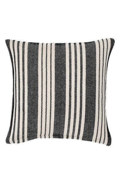 Birmingham Black Striped Woven Cotton Accent Pillow