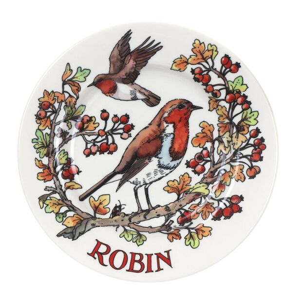 Birds In The Hedgerow Hawthorn & Robin 8 1/2 Inch Plate