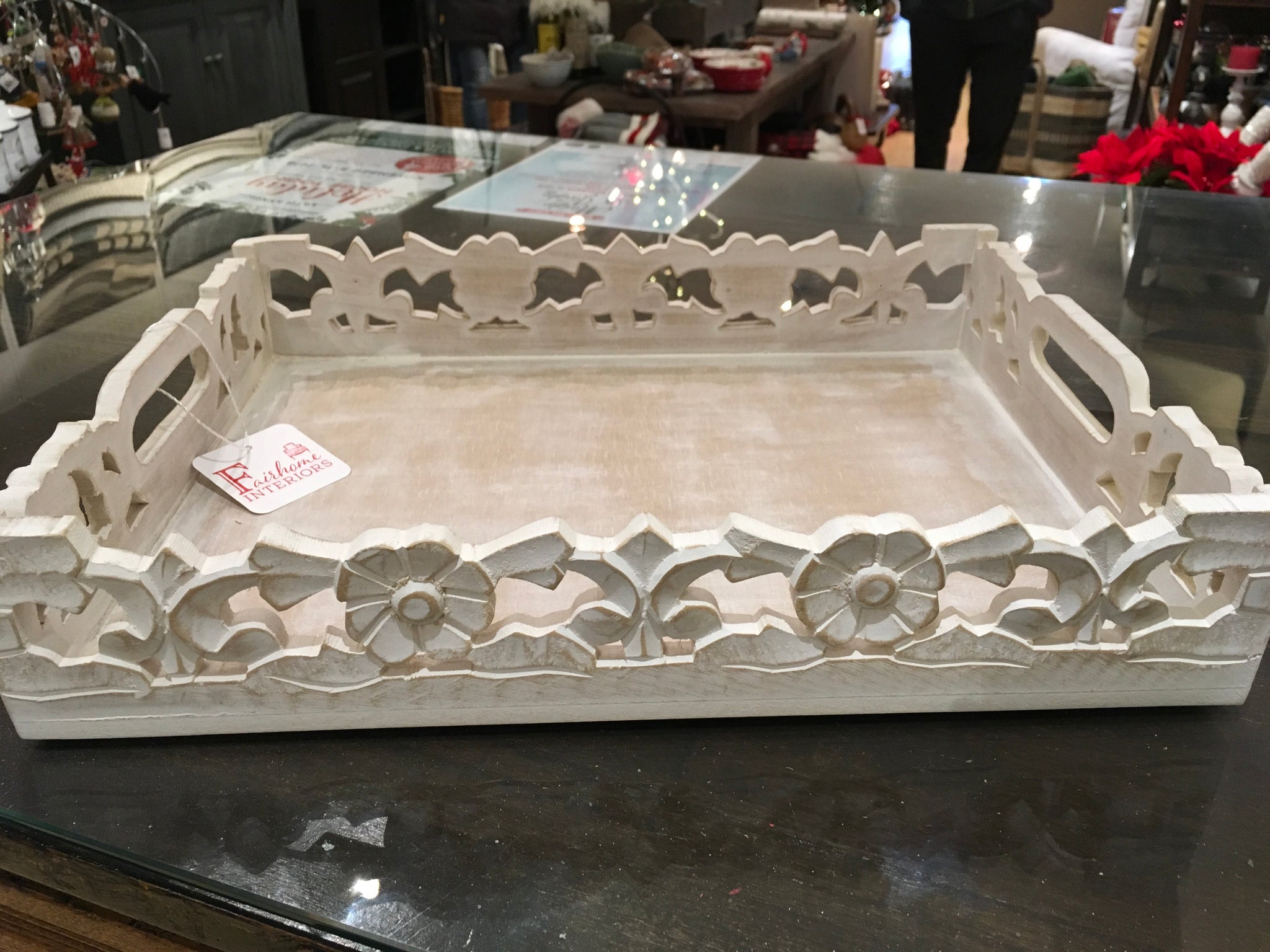 Wooden cutout tray