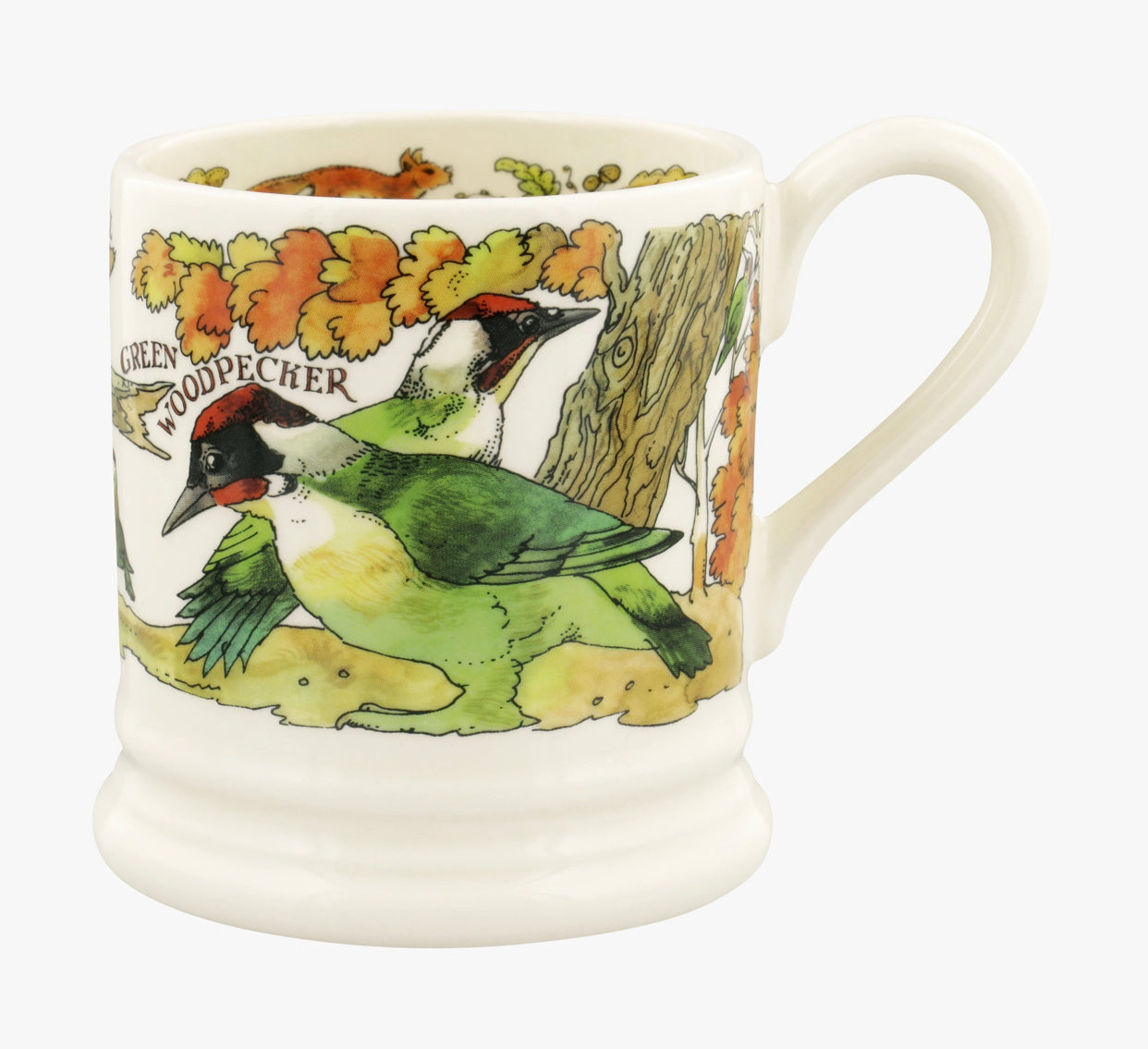 Green Woodpecker & Red Squirrel 1/2 Pint Mug